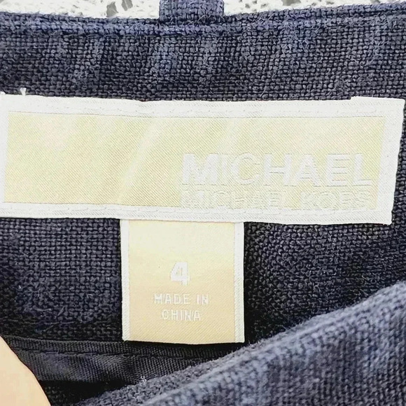 MICHAEL Michael Kors 100% linen bermuda women's shorts 4 navy. blue - Picture 4 of 6